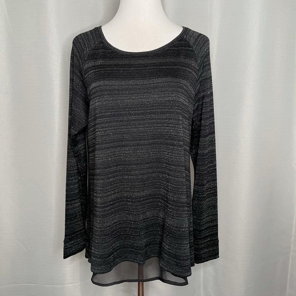 Code Bleu Metallic Stripe Split Back Tunic